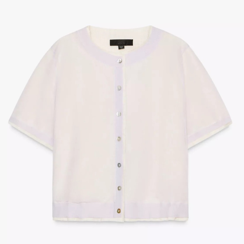 Zara Knit Jacket With Linen